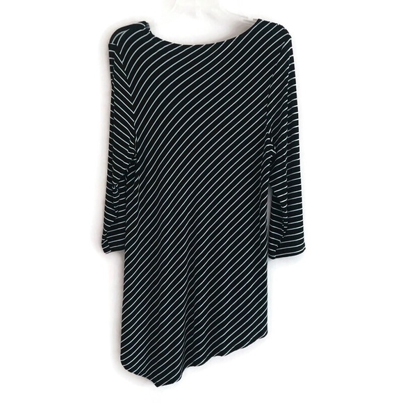 CHICO'S Travelers B&W Striped Asymmetric Tunic - Picture 6 of 11